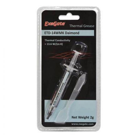 Термопаста ExeGate ETD-14WMK Daimond 2г, шприц с лопаткой (EX282339RUS)