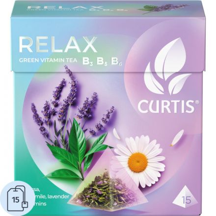 Чай Curtis зеленый Relax,ароматизированный,средний лист, 15шт/уп