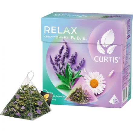 Чай Curtis зеленый Relax,ароматизированный,средний лист, 15шт/уп