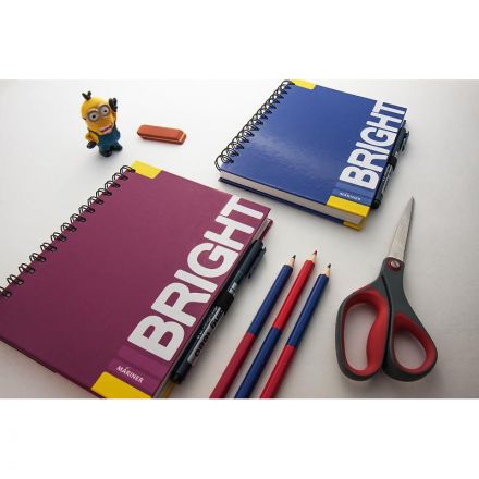 Бизнес-тетрадь А5 120л Mariner Bright клетка,тв.перепл,тем-пурпур ТП-0014