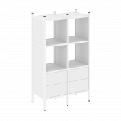 Loft Прямой стеллаж наборный VR.L-03 Белый бриллиант/Белый металл 862*446*1458 Loft Прямой стеллаж наборный VR.L-03 Белый бриллиант/Белый металл 862*446*1458