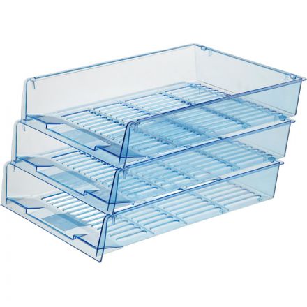 Лоток для бумаг Attache Bright Colours решетчатый прозрачный голубой
