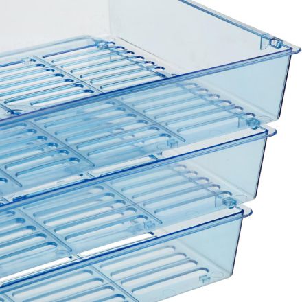 Лоток для бумаг Attache Bright Colours решетчатый прозрачный голубой