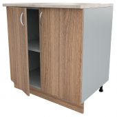 Шкаф КМ_Ринг напольный 80см с 2 дв. Темн. дуб шамони/серый