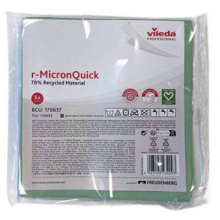 Салфетка микроволоконная VILEDA "МикронКвик", КОМПЛЕКТ 5 шт., микроволокно, зеленые, 38х40 см, 152112 Салфетка микроволоконная VILEDA "МикронКвик", КОМПЛЕКТ 5 шт., микроволокно, зеленые, 38х40 см, 152112