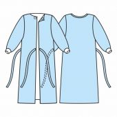 Халат хирург. н/с, ЕВРО, рук.манжет, дл.140 см,р.48-54, пл.25,5шт/уп,5358/5