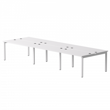 Бенч-система на 6 мест Everprof EVO на металлокаркасе 4140х670(1370)x755 Белый/Белый