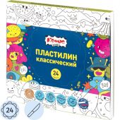 Пластилин классический Комус Класс Максики 24 цв/наб, 480г, 4 стека Пластилин классический Комус Класс Максики 24 цв/наб, 480г, 4 стека
