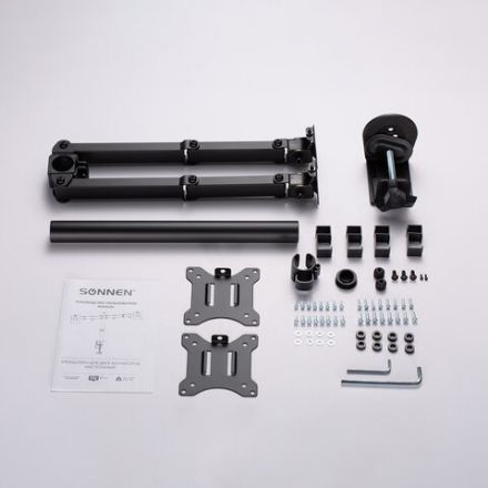 Кронштейн для двух мониторов настольный VESA 75х75, 100х100, 17"-32", до 16 кг, SONNEN STATIC, 455943 Кронштейн для двух мониторов настольный VESA 75х75, 100х100, 17"-32", до 16 кг, SONNEN STATIC, 455943