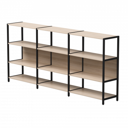 Набор стеллажных систем №3 Everprof EVO 2440x385x1120 Дуб Соната/Черный