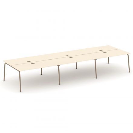 Estetica Рабочая станция на 6 мест ES.D.RS-6.4-LK Сатин/Латте металл 4740*1500*750