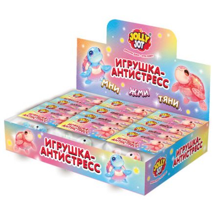 Игрушка-антистресс "ПРОЗРАЧНАЯ ЧЕРЕПАШКА", 8 см, ассорти 4 цвета, дисплей, JOLLY JOT (ДЖОЛЛИ ДЖОТ), 665796