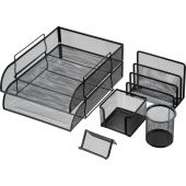 Набор настольный лотков из металл-ая сетка Attache 6 предметов черный Набор настольный лотков из металл-ая сетка Attache 6 предметов черный