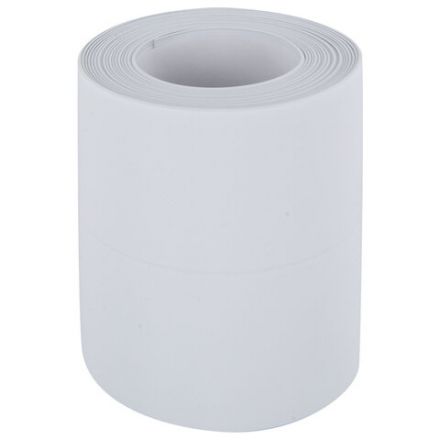 Клейкая лента бордюрная для ванны и кухни 80 мм х 3,2 м, белая, акриловая основа, WBZ (ВБЗ), 700428