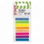 Закладки клейкие неоновые STAFF, 45х8 мм, 160 штук (8 цветов х 20 листов), на пластиковом основании, 129354