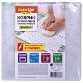 Коврик силиконовый для раскатки/запекания 40х60 см, зеленый, ПОДАРОК пластиковый нож, DASWERK (ДАСВЕРК), 608426
