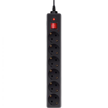 Сетевой фильтр Buro 600SH-16-1.8-B 1.8м (6 розеток) черный (коробка)