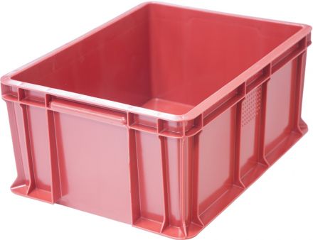 Ящик 400х300х180 сплошной, с внешней ручкой  красный