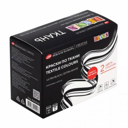 Краски по ткани акриловые "Декола", 2 цвета по 50 мл, в банках, Невская Палитра, 41412032