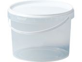 Ведро 2,75л. круглое, с ручкой пластик, с белой крышкой  бесцветный