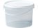 Ведро 2,75л. круглое, с ручкой пластик, с белой крышкой бесцветный Ведро 2,75л. круглое, с ручкой пластик, с белой крышкой бесцветный
