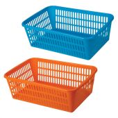 Корзинка 4 литра универсальная, 9,5х30х19,5 см, для хранения, пластик, ассорти, 332, 433320065