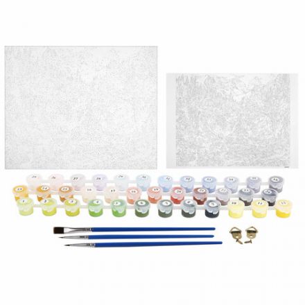 Картина по номерам 40х50 см, ОСТРОВ СОКРОВИЩ "Горный ручей", на подрамнике, акрил, кисти, 663284