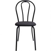 Стул для столовых 01B_AL_стул Венеция 3 АС каркас черный, к/з черный