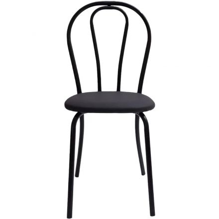 Стул для столовых 01B_AL_стул Венеция 3 АС каркас черный, к/з черный