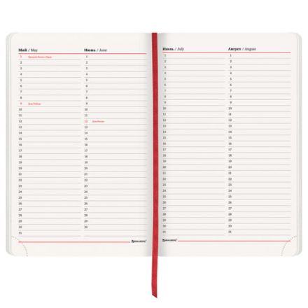 Ежедневник недатированный А5 138х213 мм BRAUBERG "Metropolis Ultra", под кожу, 160 л., красный, 113287