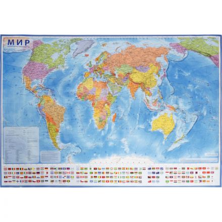 Настенная карта Мир политическая Globen, 1:32млн., 1010x700мм, ,КН040 Настенная карта Мир политическая Globen, 1:32млн., 1010x700мм, ,КН040