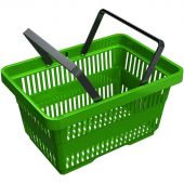 Корзина покупательская ИД пластик с 2-мя ручками на 28 л (5 шт/уп) зеленая