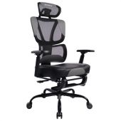 Кресло BRABIX PREMIUM "Venom GM-530", подножка, синхромеханизм, экокожа/сетка, черное/серое, 532951