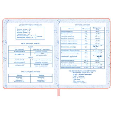 Дневник для музыкальной школы 170х215 мм, 48 л., обложка кожзам твердая, фольга, BRAUBERG, справочный материал, НОТКИ, 107368