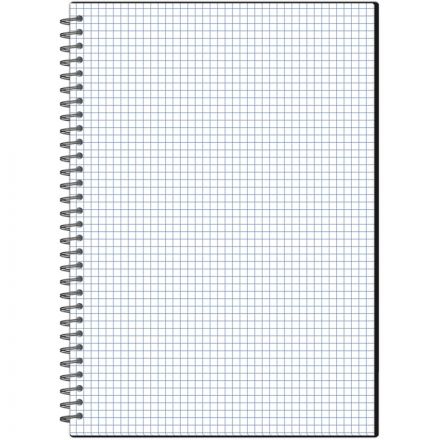 Бизнес-тетрадь А4 120л Attache гребень клетка пластик черн с тиснением