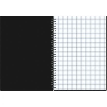 Бизнес-тетрадь А4 120л Attache гребень клетка пластик черн с тиснением