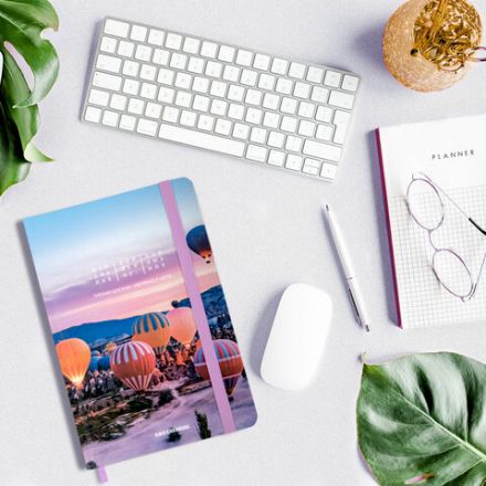 Ежедневник недатированный с резинкой А5 145х203 мм, BRAUBERG, твердый, 160 л., "Cappadocia", 116306