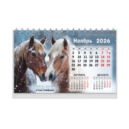 Календарь-домик настольный на гребне, 2026 г., BRAUBERG, 160х110 мм, 6 листов, "Символ года", 117295