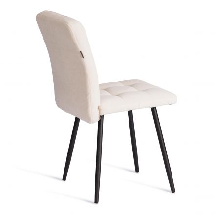 Стул обеденный Medeo  (2 шт. в упаковке) LT, велюр, молочный/черный, 4, 45х56х89 см