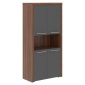 Шкаф с 2-мя комплектами глухих малых дверей и обвязкой ZHC 85.4 Антрацит/Орех Даллас 964х452х1984