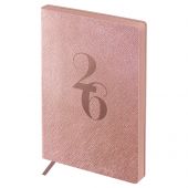 Ежедневник датированный 2026г., А6+, 176л., мягкий переплет, кожзам, BG "Shine. Candy", светло-розовый, цветной срез