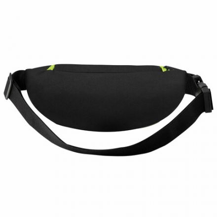 Сумка на пояс HEIKKI RIO (ХЕЙКИ), карман, регулируемый ремень, черная/салатовая, 30х12x10 см, 272615