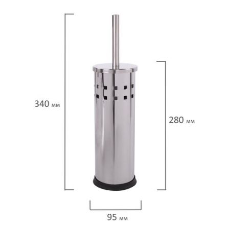 Ершик для унитаза с подставкой, нержавеющая сталь, зеркальный, LAIMA, 601616