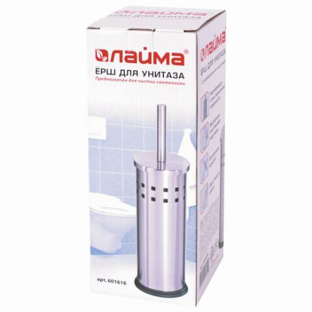 Ершик для унитаза с подставкой, нержавеющая сталь, зеркальный, LAIMA, 601616