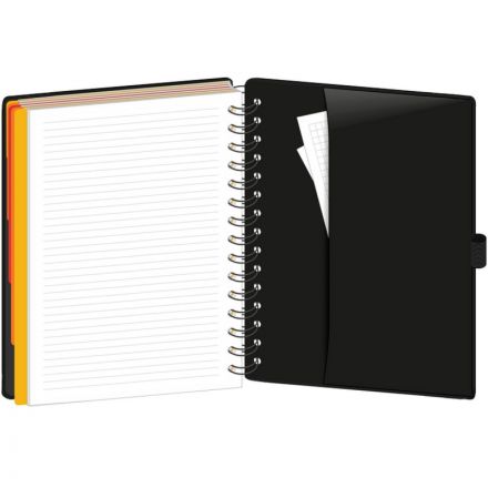 Бизнес-тетрадь Ambition 5,А5,150л,148х205,5 раз,рез под руч,кл+л,красн,0005