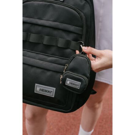 Рюкзак HEIKKI FUSION (ХЕЙКИ) универсальный, 2 отделения, отделение для ноутбука, c КОШЕЛЬКОМ, черный, 44х31х14 см, 273866