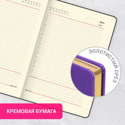 Ежедневник недатированный А5, 138х213 мм, BRAUBERG "Iguana", под кожу, 160 л., сиреневый, 114455 Ежедневник недатированный А5, 138х213 мм, BRAUBERG "Iguana", под кожу, 160 л., сиреневый, 114455