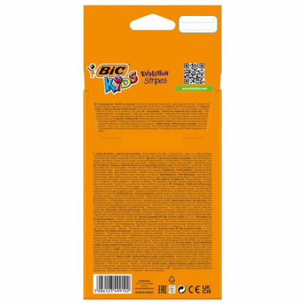 Карандаши цветные BIC "Evolution Stripes", 12 цветов, шестигранные, грифель 9505221 Карандаши цветные BIC "Evolution Stripes", 12 цветов, шестигранные, грифель 9505221