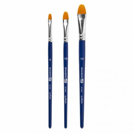 Кисти художественные набор 3 шт., синтетика (овальные № 6, 10,14), BRAUBERG ART DEBUT, 201040