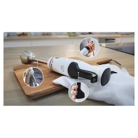 Блендер погружной BOSCH MSM4W210, 600 Вт, 1 скорость, 1 насадка, стакан, белый